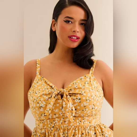 🌼Torrid Yellow Floral Midi Dress - Picture 10 of 12